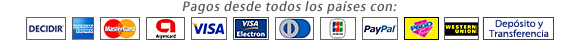 Pagos con tarjeta de crédito desde todos los países Pagos con tarjeta de crédito desde todos los países