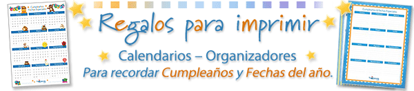 Calendarios y organizadores para imprimir