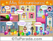 Colorida tarjeta de cumpleaños