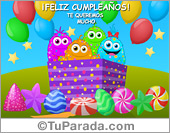 Tarjetas con tortas de cumpleaños