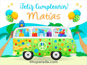 Tarjetas de cumpleaños para Matías