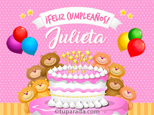 Tarjetas de cumpleaños para Julieta