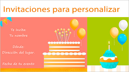 Invitaciones a cumpleaños y bodas para personalizar