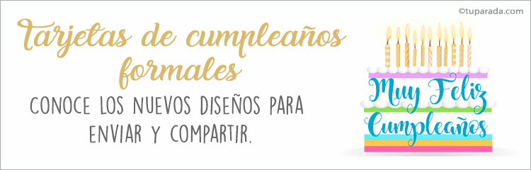 Tarjetas de cumpleaños formales