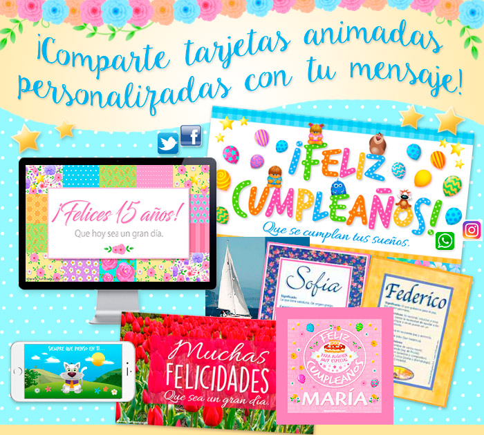 Tarjetas de cumpleaños, amistad, amor y saludos