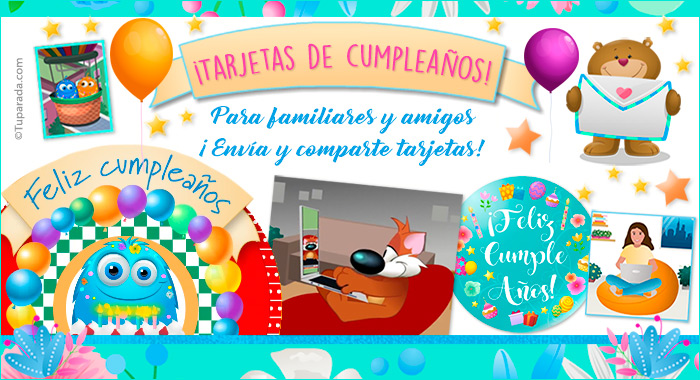 Tarjetas de cumpleaños y saludos