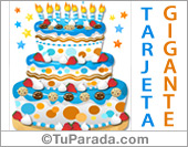 Tarjeta de torta en azul