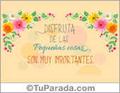 Tarjeta con frase especial