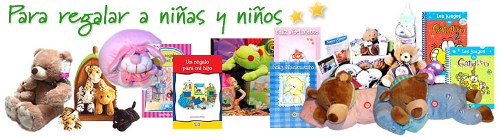 Regalos, peluches y libros para niños