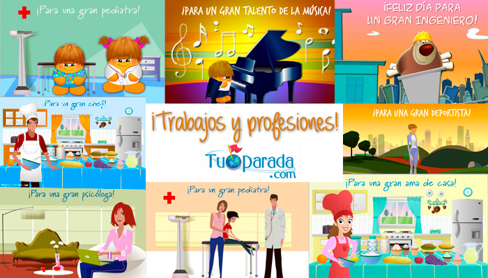 Tarjetas de profesiones y trabajos