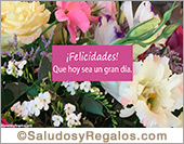 Tarjeta de felicidades con flores