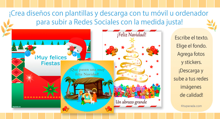 Tarjetas y plantillas para personalizar de Navidad