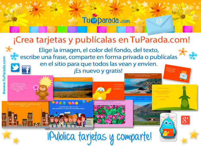 Tarjetas para crear y publicar