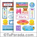 Mini nombres para stickers