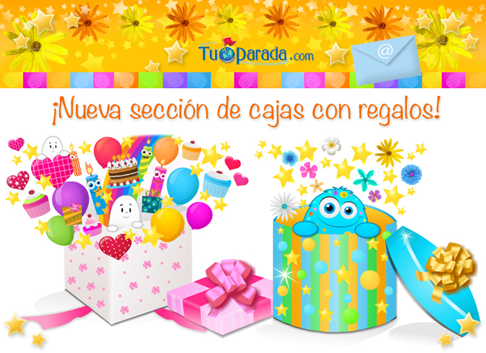 Tarjetas con cajas de regalos