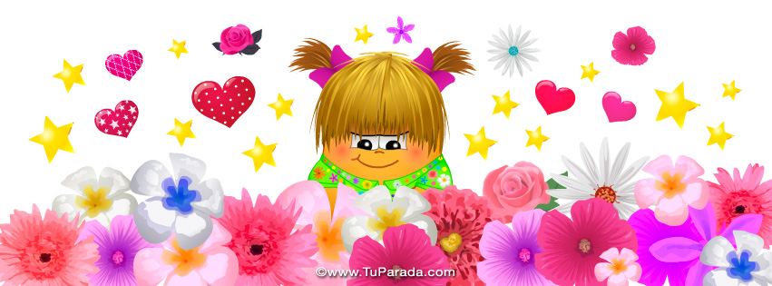 Imagen de flores y personaje para portada de Facebook, imágenes,  ilustraciones, redes sociales, imágenes para compartir - Tu Parada